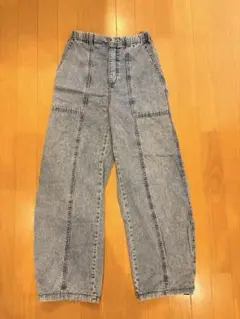 そ*い様 ライトブルー ワイドレッグデニムパンツ