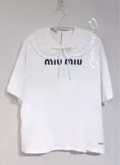 ［美品］22SS ミュウミュウ　SPORTS CLUB チビT クロップドシャツ 美品］22SS ミュウミュウSPORTS CLUB チビT クロップドシャツ