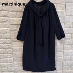 martinique マルティニーク リボンタイ チュニック ワンピース 紺のサムネイル