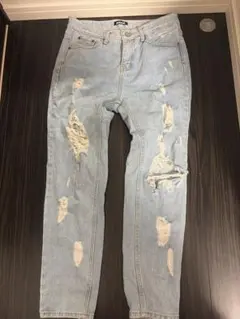 ANAP ダメージデニムパンツ ライトブルー