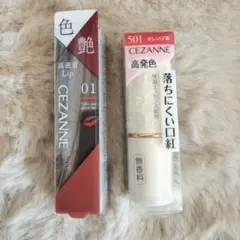 CEZANNE リップカラーシールド01 & ラスティングリップカラー501