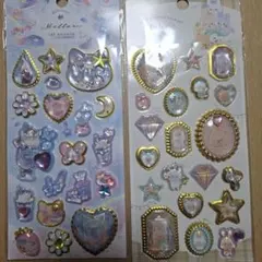 猫　ユニコーン　うさぎ アクリルシール 海外製2枚