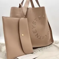 【極美品】ステラマッカートニー トートバッグ ポーチ付 A4収納可 サークルロゴ