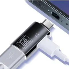 2in1 USB C OTGアダプタ 分岐器 変換アダプタ イヤホン端子変換 黒