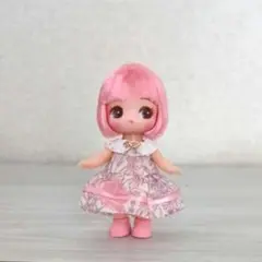 ぷちリカちゃん 花柄 オーガンジー ドレス ハンドメイド アウトフィット ぷちリカちゃん 花柄 オーガンジー ドレス ハンドメイド アウト