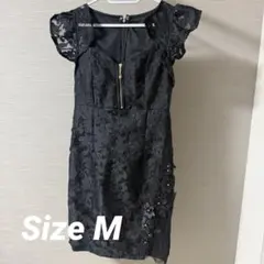 レースタイトフィットドレス 黒 キャバ ミニドレス Mサイズ