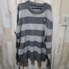 Abercrombie & Fitch グレー ストライプ セーター