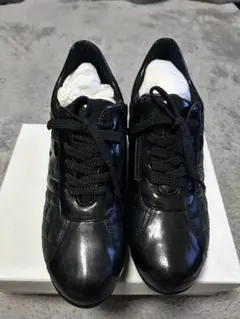 ダブルエア脚長美人 牛革クロスデザインウォーキングシューズ 24cm