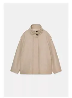 ZARA ウール混紡ショートコート スタンドカラー XL