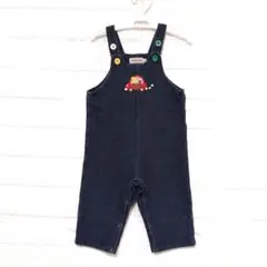 mikihouse キャラクターワッペン付きオーバーオール