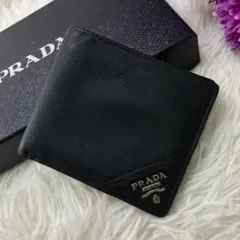 【kkk様専用】プラダPRADA 二つ折り財布 SAFFIANO METAL 黒
