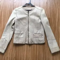 GAP ノーカラーレザージャケット xxs