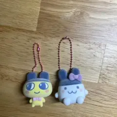 フロッキー マスコット キーホルダー 2個セット まめっち みみっち