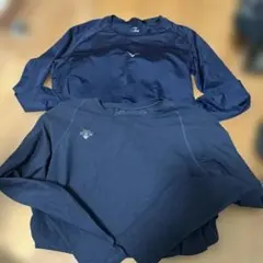 子供少年野球Mizuno ネイビー アンダーシャツ 8枚セット ベルト2点140