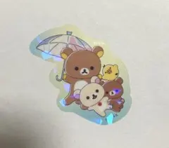 リラックマ 雨のち晴れのリラックマ クリアステッカー ノベルティ A