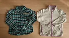 ユニクロ　キッズ　フリース　上着　ジャケット ネルシャツ 2点セット