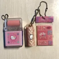 ローラー付き消しゴム風キーホルダー　キティ　3個セット