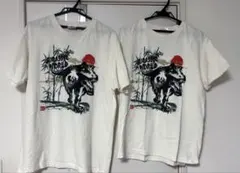 USJ ジュラシックワールド 和柄 Tシャツ ペア M L 白 恐竜 ユニバ