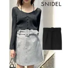 SNIDEL ベルト付きミニスカート ブラックS