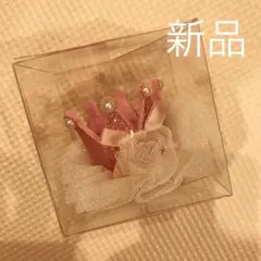 ♪新品♪ ピンク　王冠　クラウン　チュール　リボン付き　誕生日　ハーフバースデー