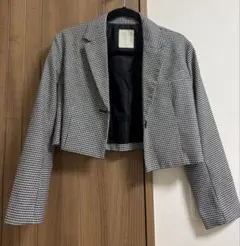 FREE'SMART チェック柄 クロップドジャケット Mのサムネイル