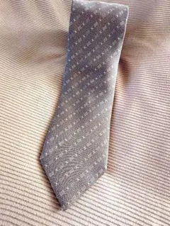 LANCEL/ランセル シルク100% シルバー系ネクタイ イタリー製