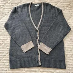 Samansa Mos2 グレー Vネックカーディガン