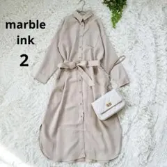dorocy 様　　✨marble ink◆シャツワンピース 長袖 ウエストのサムネイル