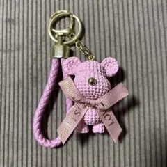 新品！くまキーホルダー ピンク