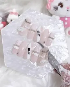 ネイルチップ 量産型 オタクネイル 赤ネイル ツイードネイル 冬ネイル シンプル