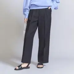 beauty&youth ツイード タックストレート パンツ M ネイビー