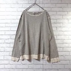 新品【ザラ/ZARA】ボーダー長袖カットソーXLトップス 柔らか ストライプ