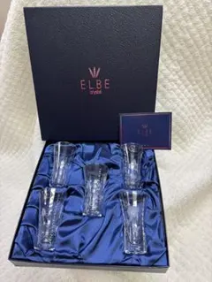 新品ELBE エルベクリスタルグラス 5個セット ギフトボックス付き
