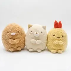 すみっコぐらし ぬいぐるみ 3点セット（ねこ・えびふらいのしっぽ・とんかつ）