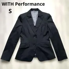 WITH Performance 黒 テーラードジャケット S シングルボタン