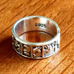 シルバー925 彫刻 ヴィンテージリング　 オープンリング　即購入OK