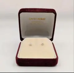 MIKIMOTO ミキモト パールピアス 4mm K18 YG 箱付