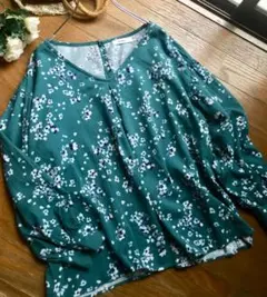 niko and..☆花柄ボリューム袖ブラウス グリーン