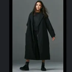 セオリーリュクス 中綿 ガウンコート 滝沢眞規子さん着用 ブラック