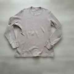 UNIQLO ベージュ L ワッフル長袖カットソー
