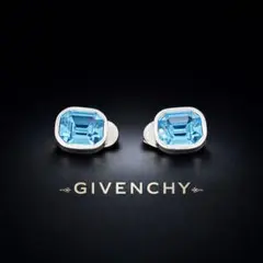 美品 ✨ ジバンシィ イヤリング ブルー スクエア ヴィンテージ 高級感 気品