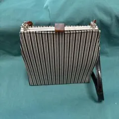 ストライプ柄 ショルダーバッグ がま口