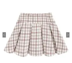 インパン裏地付ツイードチェックミニスカートdk1278 GRL ピンク　S