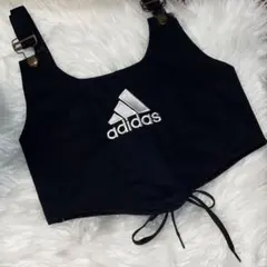 adidas コルセット風 キャミソール ブラック　リメイク　タンクトップのサムネイル