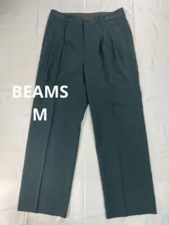 BEAMS サイズM EVALET 2プリーツ スラックス グリーン系のサムネイル