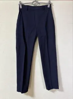 【UNIQLO】 ユニクロ　ネイビー ストライプ スラックス【S】カッコいい