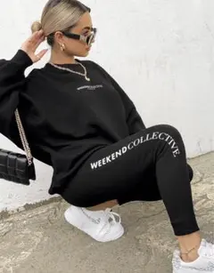 【Mサイズ】ASOS エイソス Weekend ロゴ レギンス ブラックのサムネイル