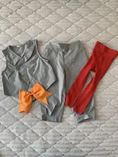 マルクル風スーツ ハウルの動く城 仮装 キッズ 90cm 緑色　2歳 ジブリ