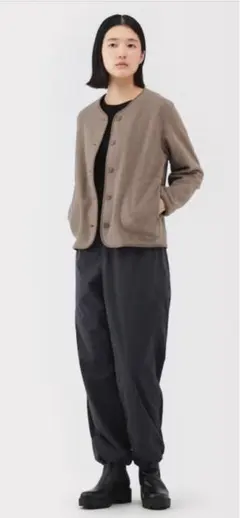 無印良品 素材に還るフリースカーディガン婦人Ｌ・モカブラウン