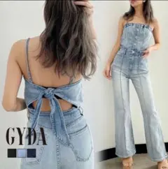GYDA バックリボンデニムロンパース 　GYDA　オールインワンのサムネイル